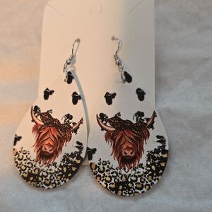Highland Cow Print Earrings